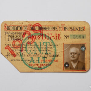 Spanish Civil War - Communications and Transport Union Pass No. 3994