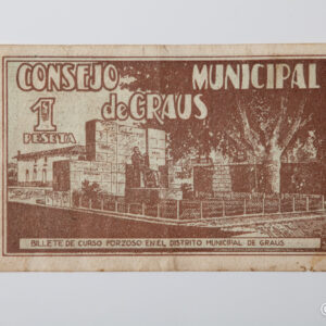 Spanish Civil War - 1 peseta Municipal Council of Graus 01