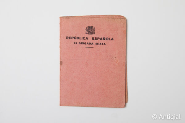 Guerra Civil - Carnet Brigada mixta 19 - República Española