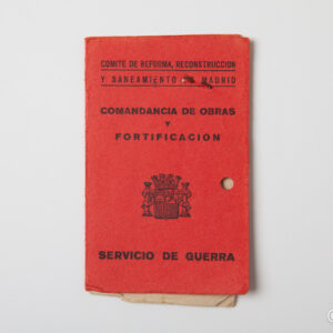 Guerra Civil - Carnet Comandància d'obres i fortificació Madrid