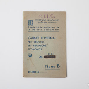 Spanish Civil War - Generalitat de Catalunya Economic Dining Room Card no. 37628