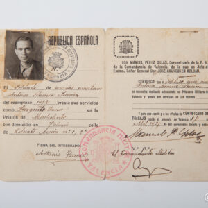 Guerra Civil - Carnet Presons militars - República Espanyola