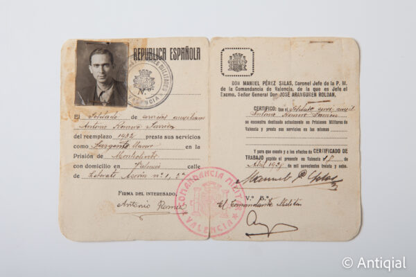 Guerra Civil - Carnet Presons militars - República Espanyola