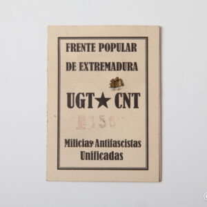 Guerra Civil - Carnet UGT CNT Milícies Antifeixistes Unificades