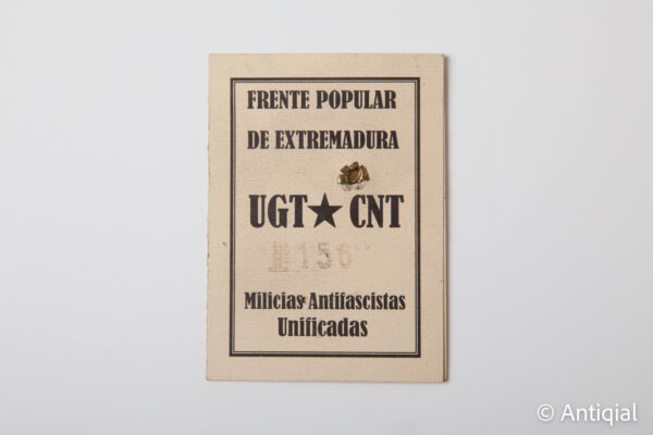 Spanish Civil War - UGT CNT Unified Antifascist Militias Card