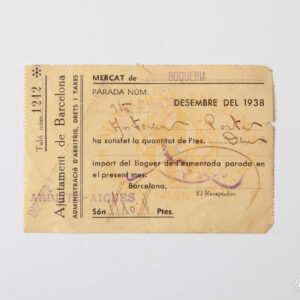 Spanish Civil War - Boqueria Tax December 1938