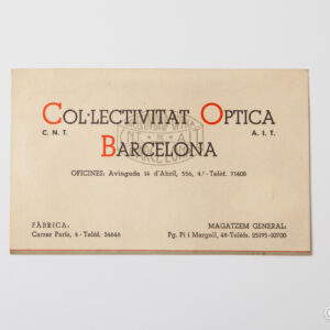 Spanish Civil War - CNT collectivized optical card