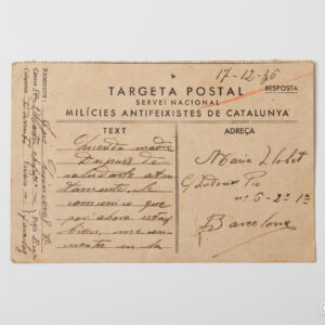 Guerra Civil - Tarjeta postal. Milícies antifeixistes de Catalunya. Columna Durruti