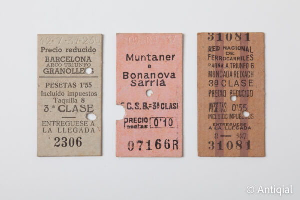 Spanish Civil War - Train and tram tickets 01