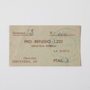 Spanish Civil War - Voucher Pro-Refugio 1232 number 090 Barcelona