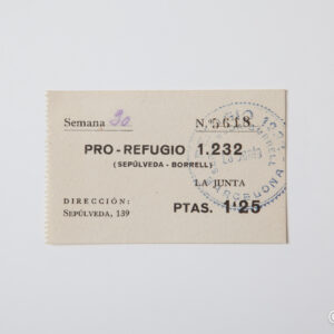 Spanish Civil War - Voucher Pro-Refugio 1232 number 5618 Barcelona