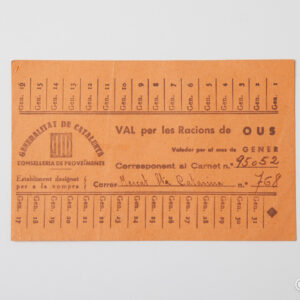 Spanish Civil War - Egg ration voucher 95052