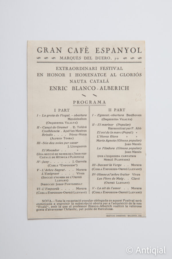 Segunda República - Programa Festival Gran Café Español