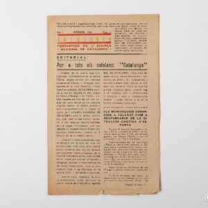 Spanish Post-war - Bulletin National Alliance of Catalonia October 1943 no. 1