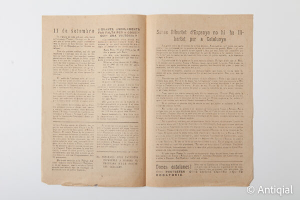 Spanish Post-war - Bulletin National Alliance of Catalonia October 1943 no. 1