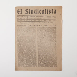 Dictadura franquista - Boletín El Sindicalista Época 3 núm. 3. Anarquismo