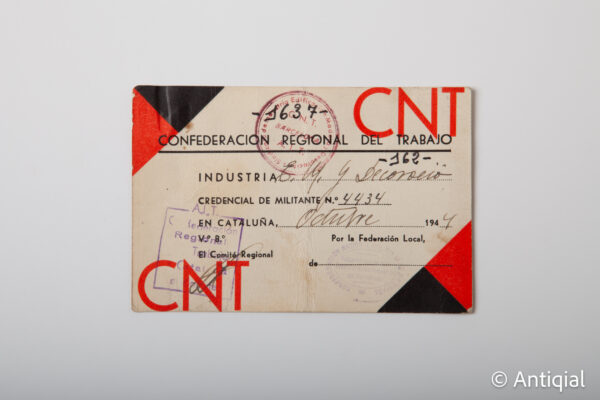 Spanish Post-war - Postwar CNT Card 4434