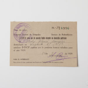 Spanish Post-war - License to use radio device year 1939