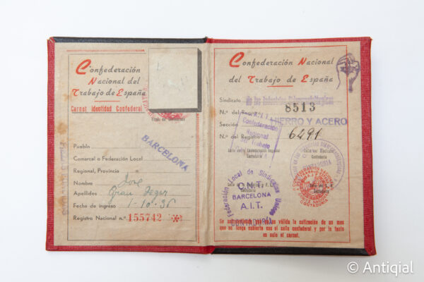 Spanish Civil War - CNT-AIT Card