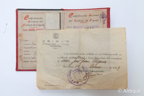 Spanish Civil War - CNT-AIT Card