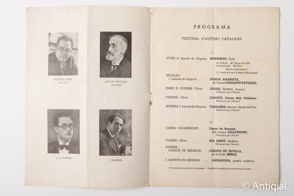 Spanish Civil War - Popular concert program Banda Municipal Barcelona