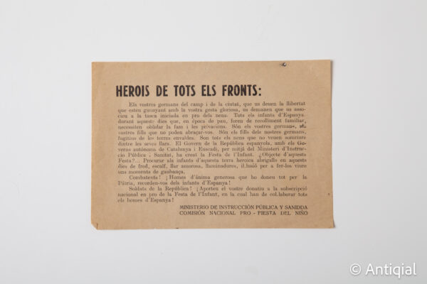 Guerra Civil - Propaganda Herois de tots els fronts