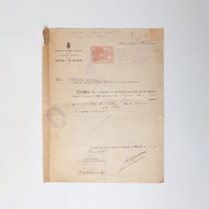 Primera República- Període Alfonsí - Certificado notarial firmado por Manuel Azaña